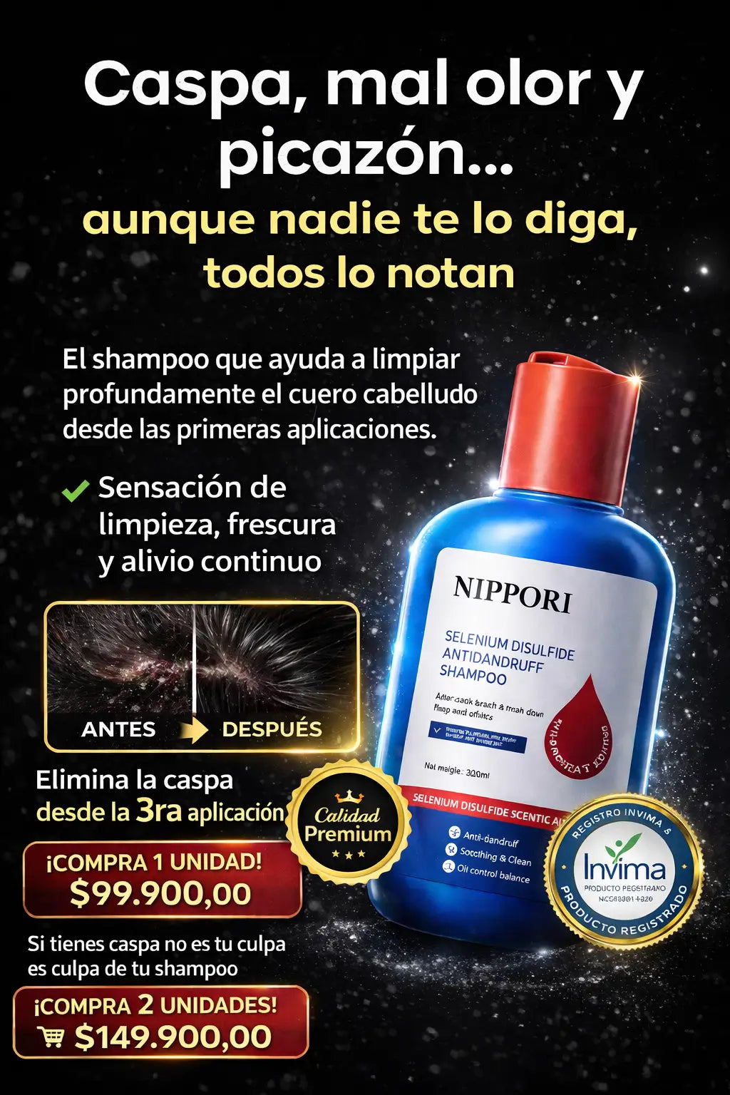 Nippori Shampoo Anticaspa 360 ml
